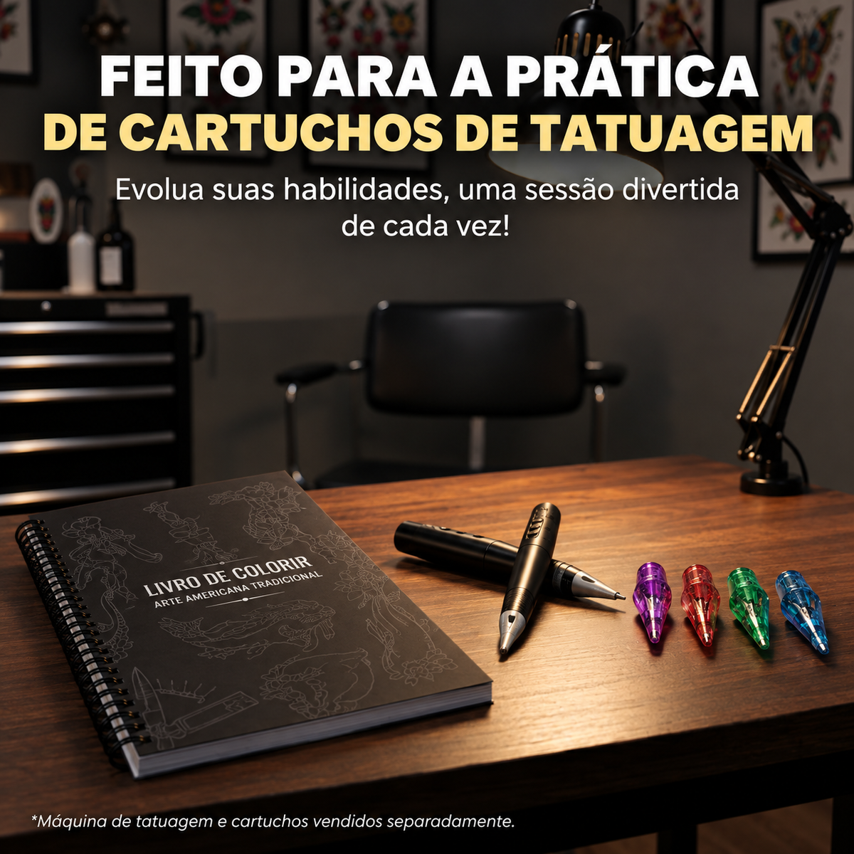 Livro de Colorir de Tatuagem Tradicional Americana