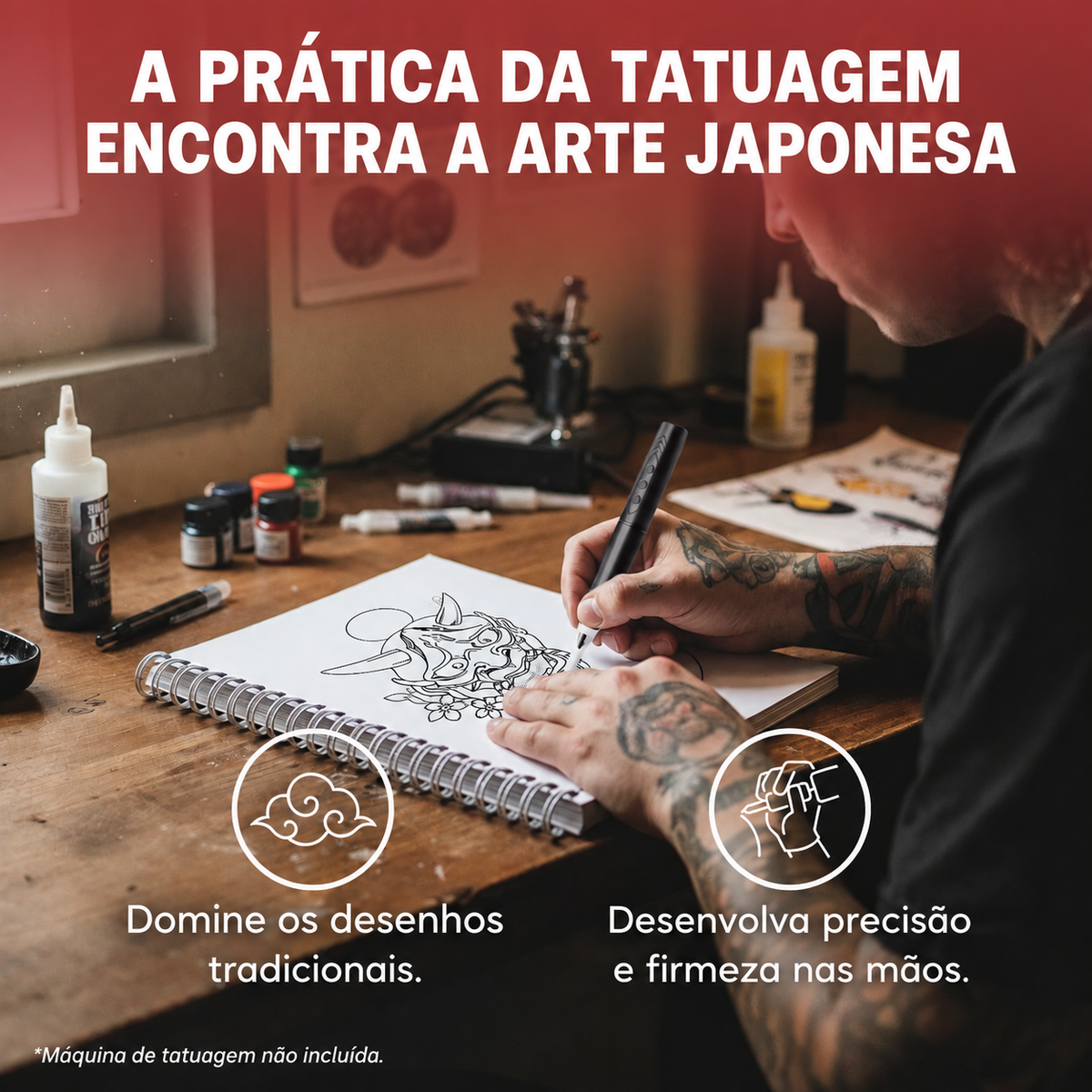 Livro de Colorir de Tatuagem Tradicional Japonesa