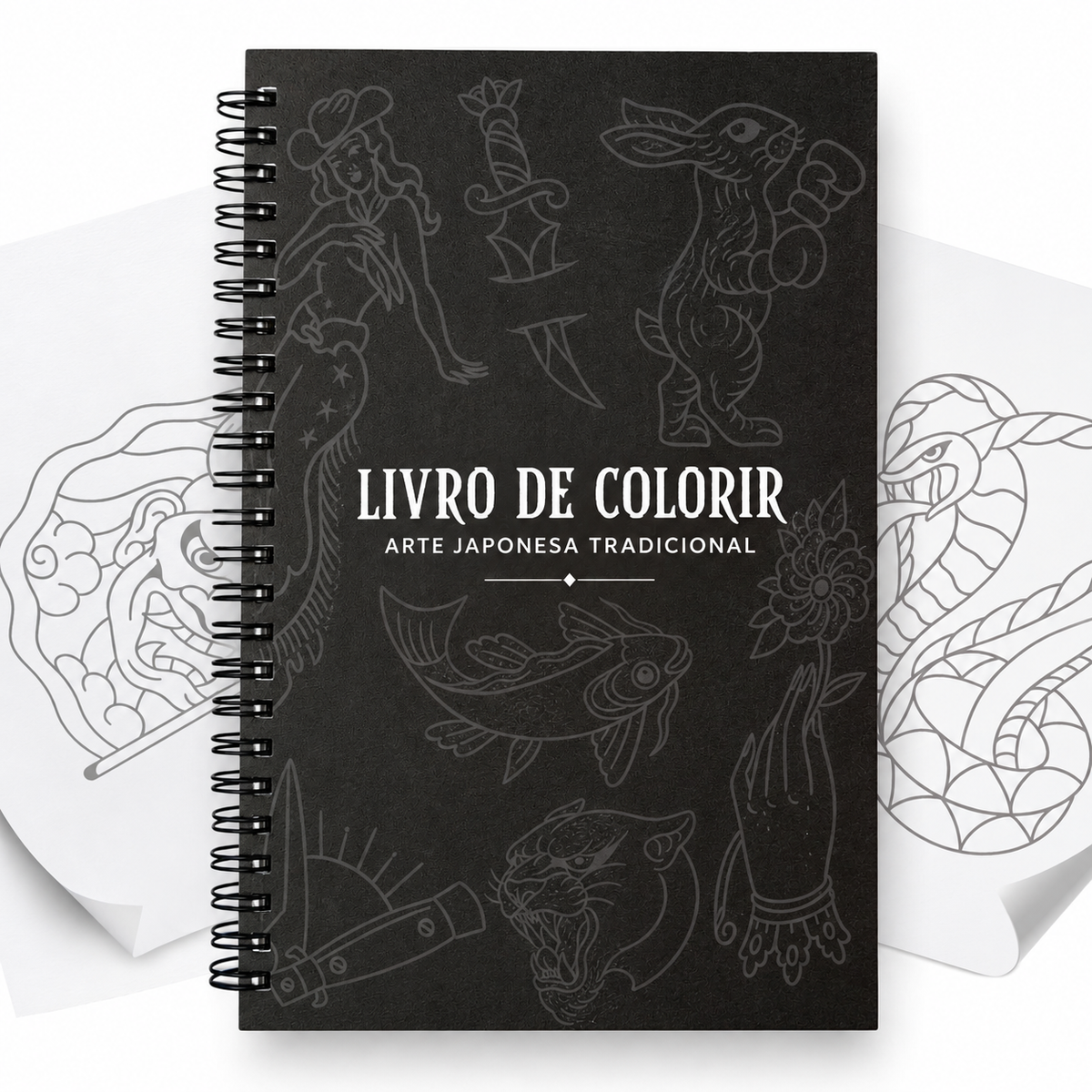 Livro de Colorir de Tatuagem Tradicional Americana