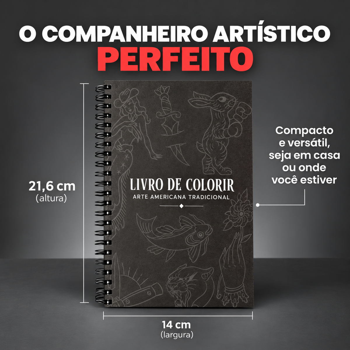 Livro de Colorir de Tatuagem Tradicional Americana