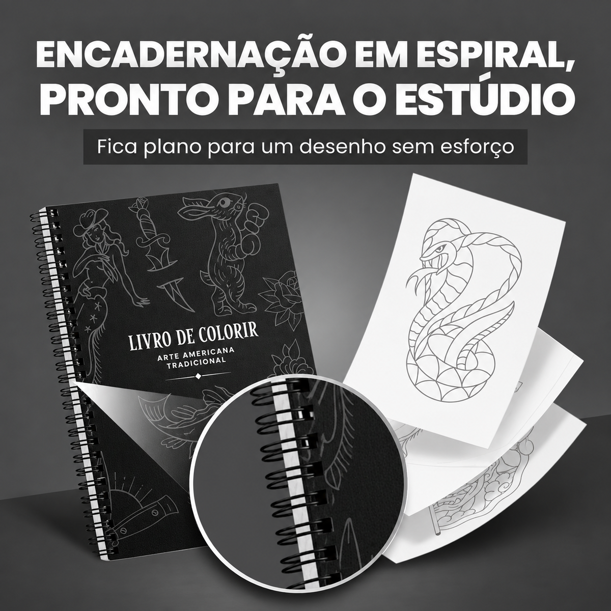 Livro de Colorir de Tatuagem Tradicional Americana