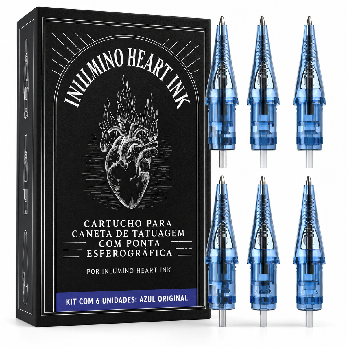 Kit com 6 Cartuchos de Caneta Esferográfica — Original Azul
