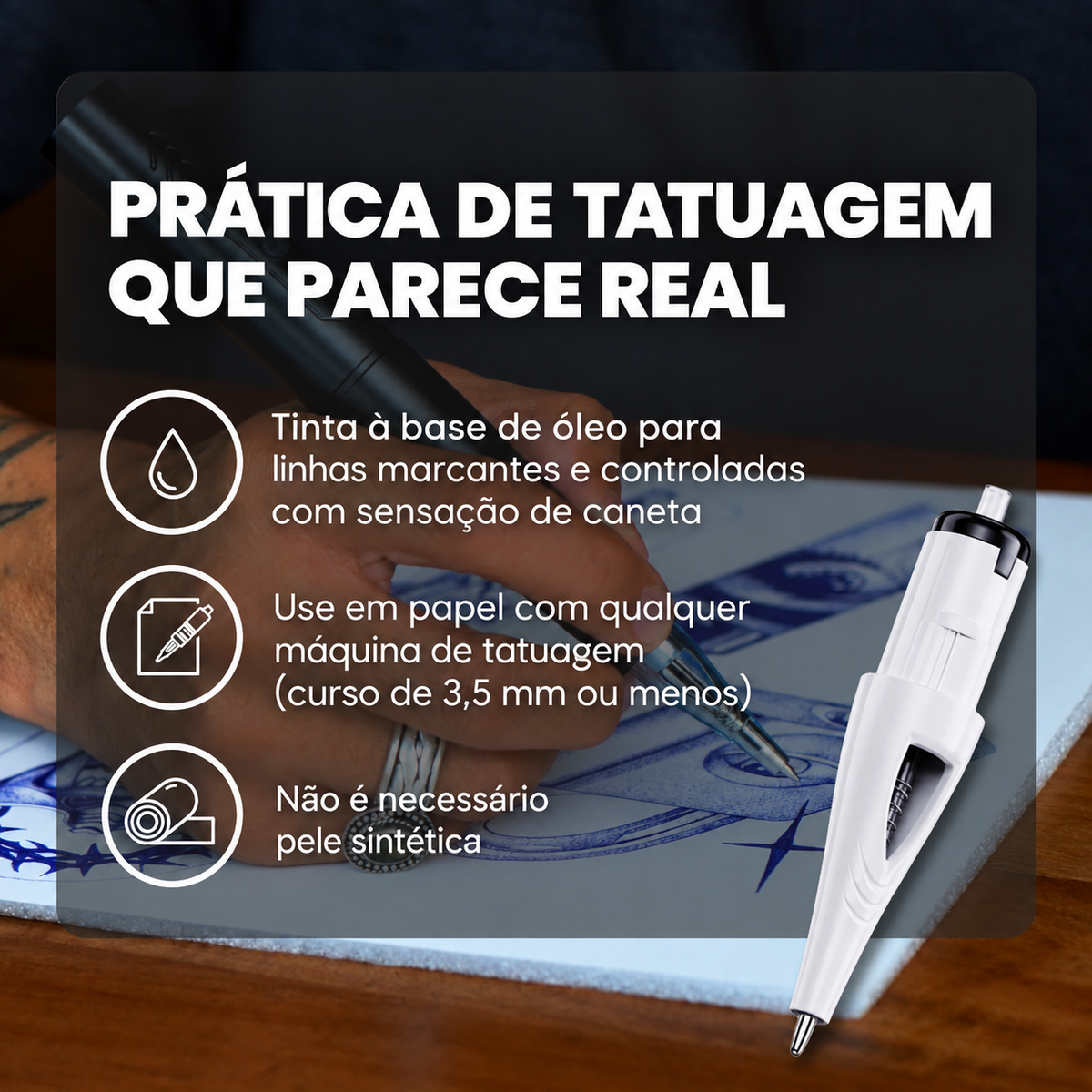 Kit com 6 Cartuchos de Caneta Esferográfica — Tinta Saturada
