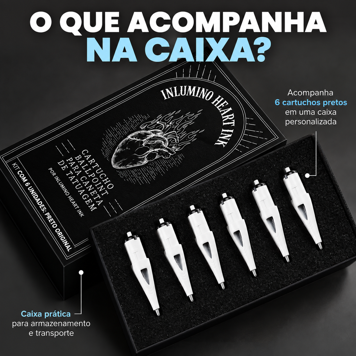 Kit com 10 Cartuchos de Caneta Esferográfica — Multicolorido