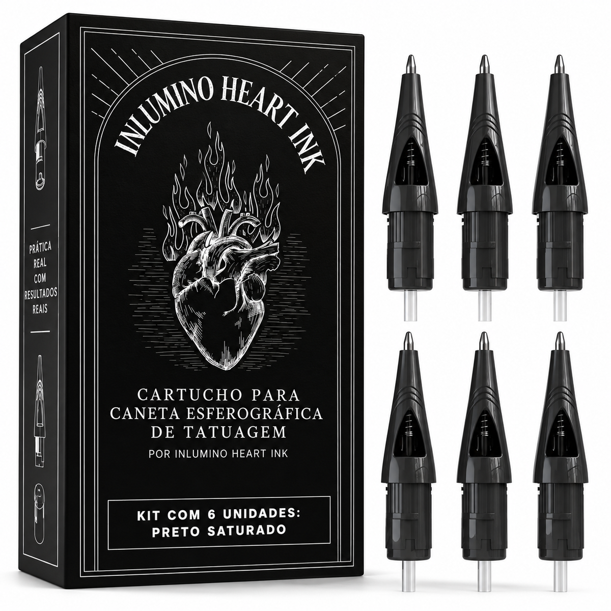 Kit com 6 Cartuchos de Caneta Esferográfica — Tinta Saturada