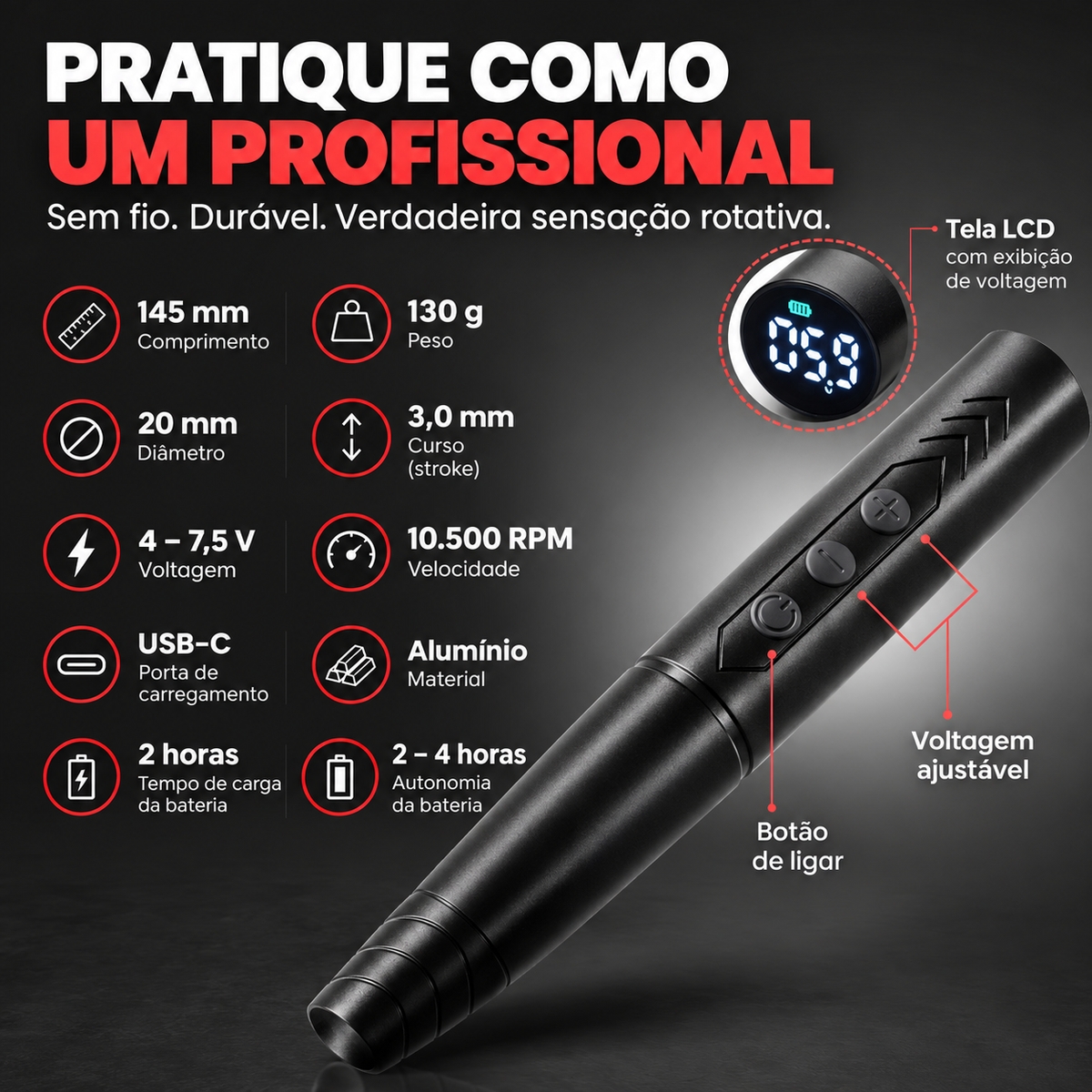 Kit de Tattoo Profissional - Livro + Caneta + Cartucho
