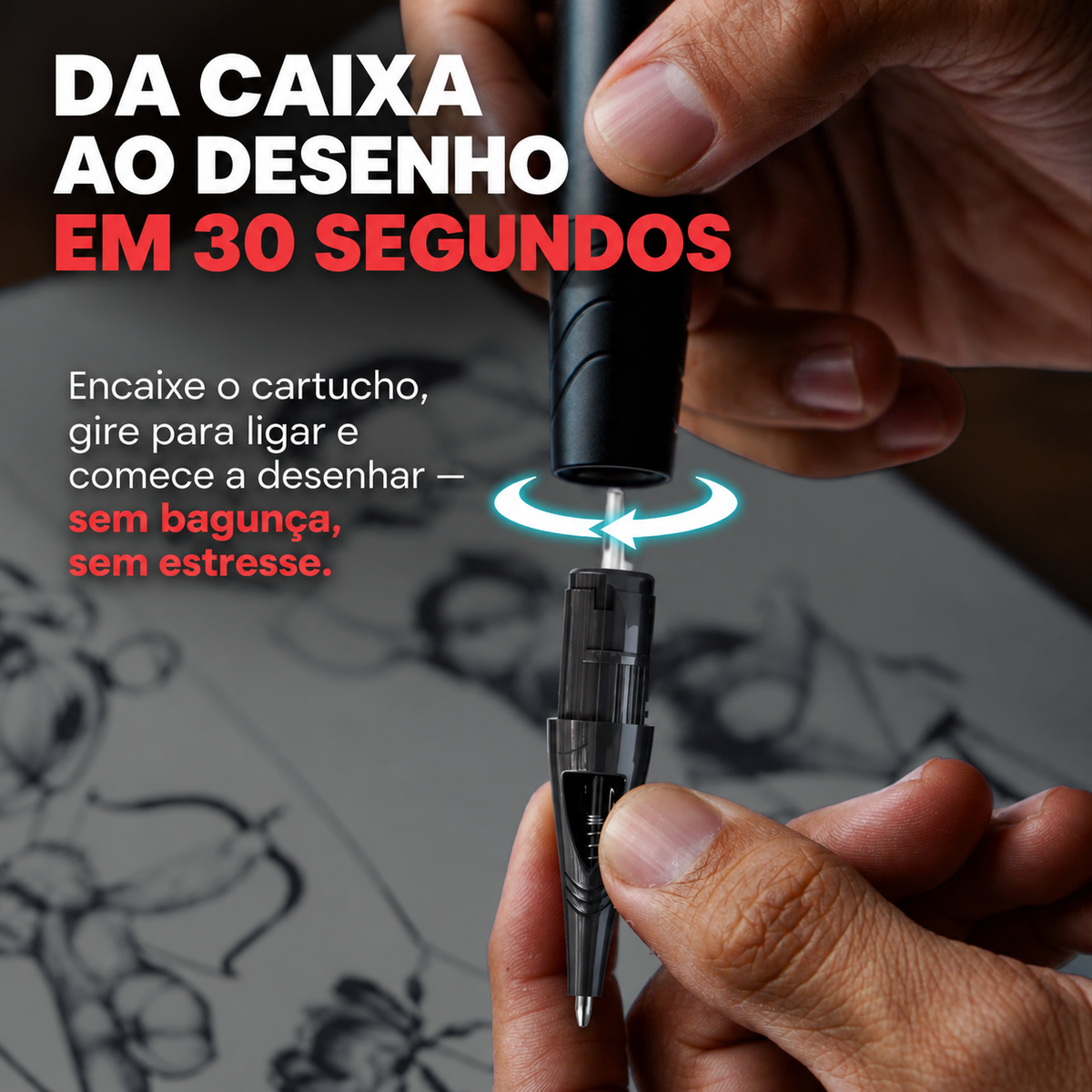 Kit de Tattoo Profissional - Livro + Caneta + Cartucho