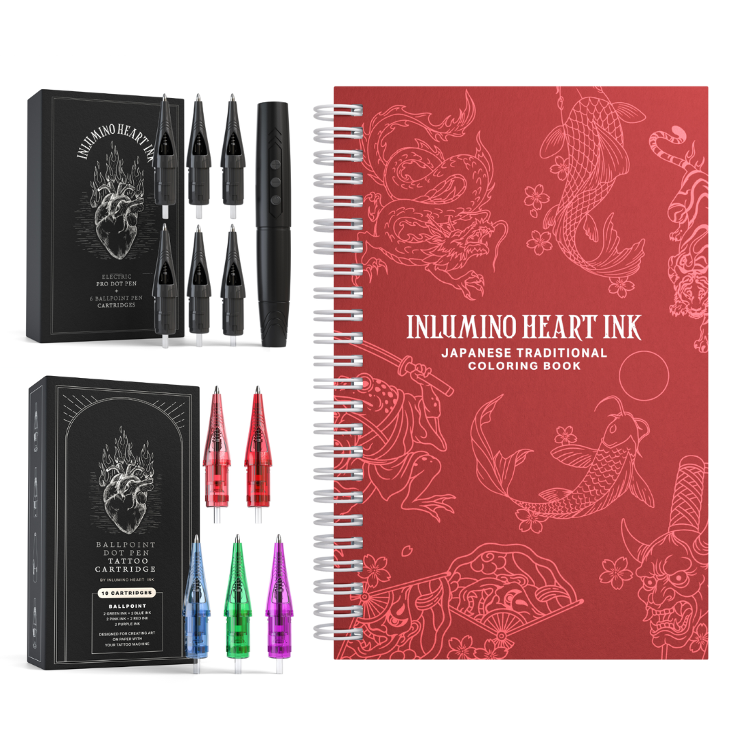 Kit de Tattoo Profissional - Livro + Caneta + Cartucho